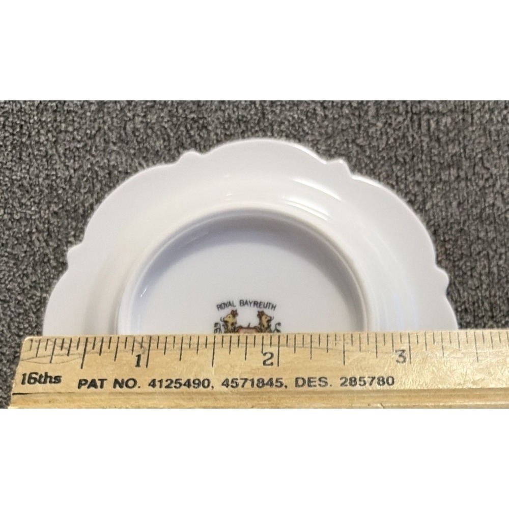 3.5" Royal Bayreuth Green Plate W/Pink Rose Gold Trim - Picture 3 of 3